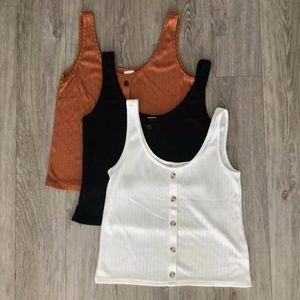 H&M Tank Tops (Lot Of 3) Wht Blk And Orange Size M